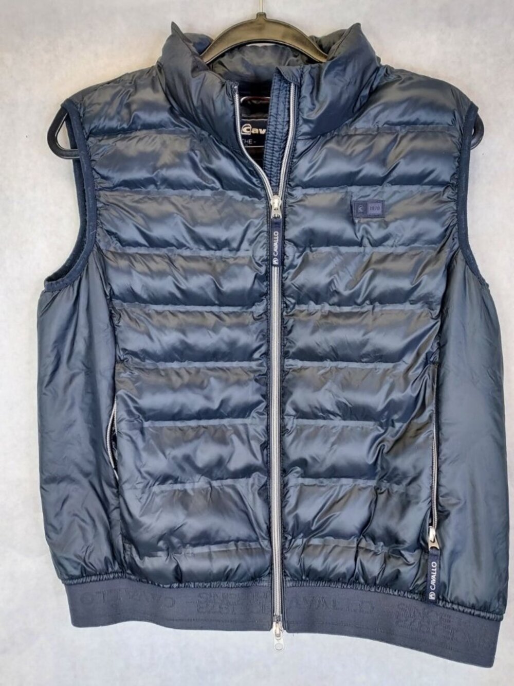 Cavallo Floor Puffer Vest Women's Sz 14 Equestrian Riding Sportswear Blue Zip Up